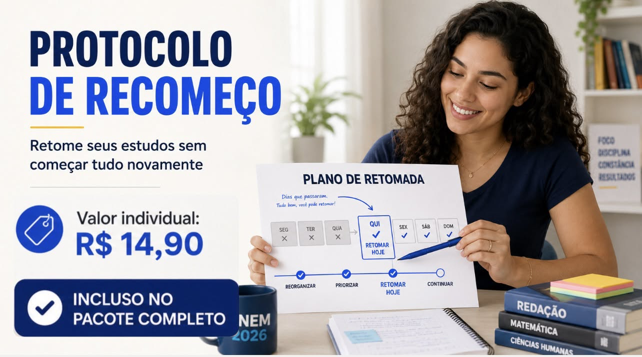 Universitária utilizando o Protocolo de Recomeço para retomar os estudos