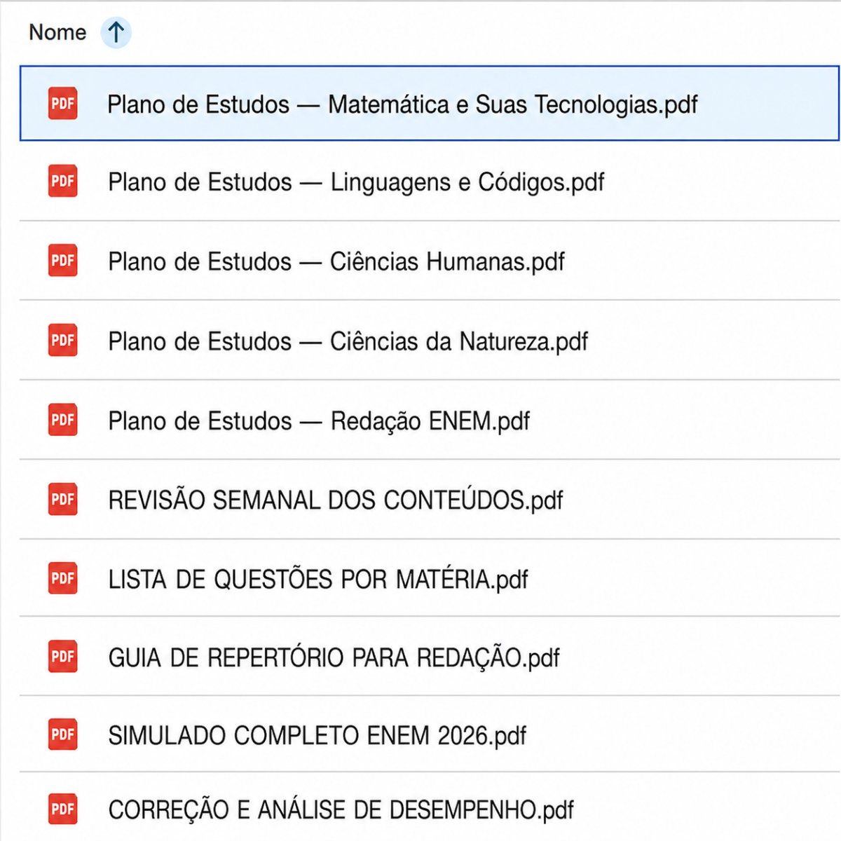 Lista de materiais do ENEM 2026 - parte 3