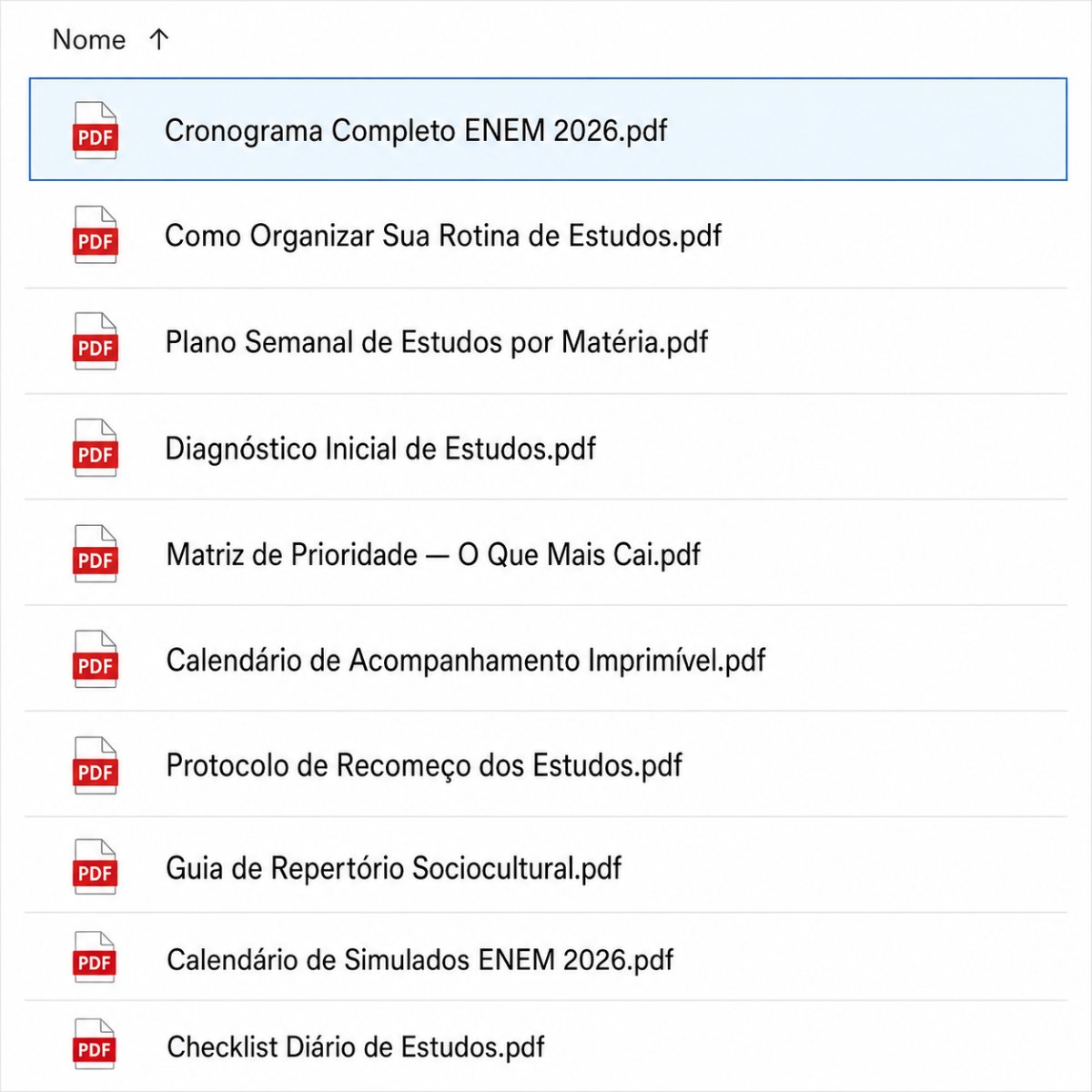 Lista de materiais do ENEM 2026 - parte 5