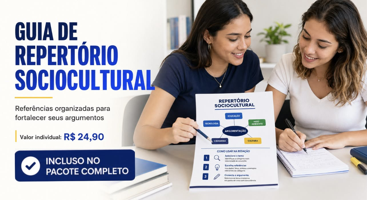 Universitárias utilizando o Guia de Repertório Sociocultural para preparar argumentos