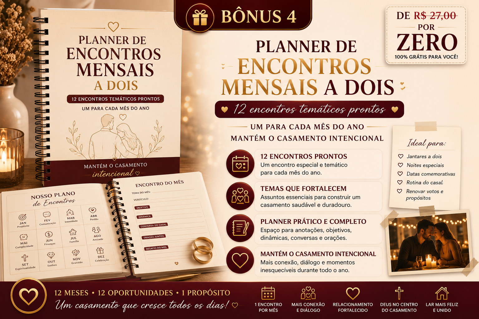 Planner de Encontros Mensais a Dois