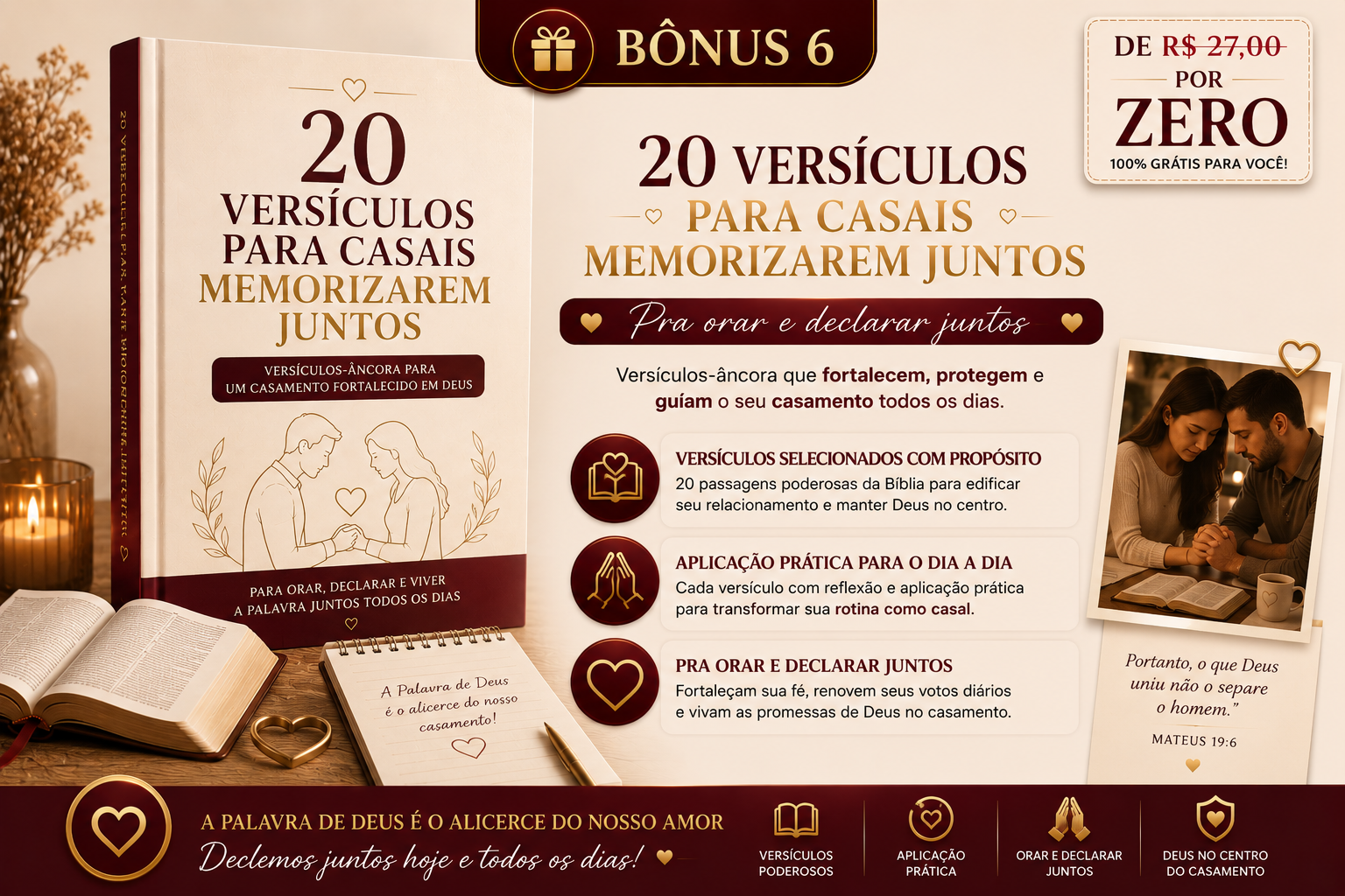 20 Versículos para Casais Memorizarem Juntos