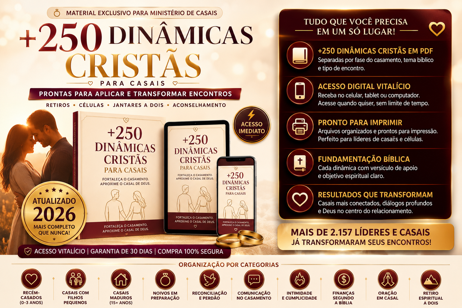 +250 Dinâmicas Cristãs para Casais — material exclusivo para ministério de casais